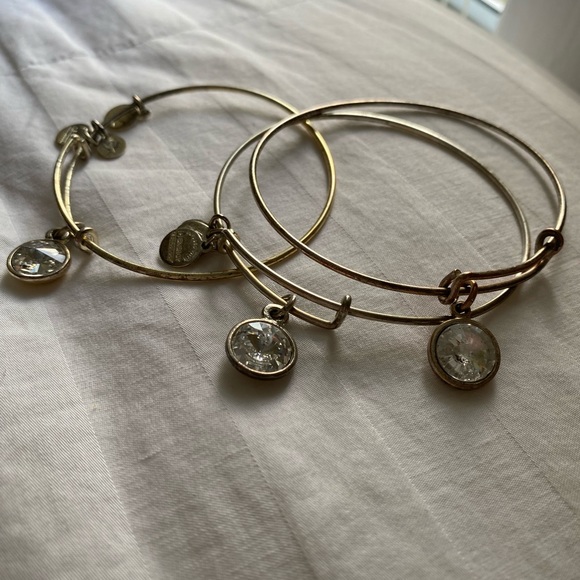 Alex and Ani Silver April Birthstone Diamond Bracelet - Picture 9 of 11